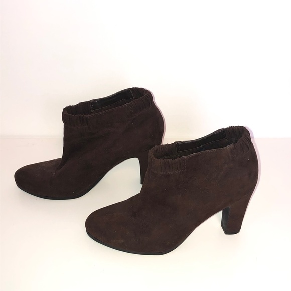 Sam & Libby Brown Heeled Ankle Booties Shoes ((9)) - Picture 3 of 7